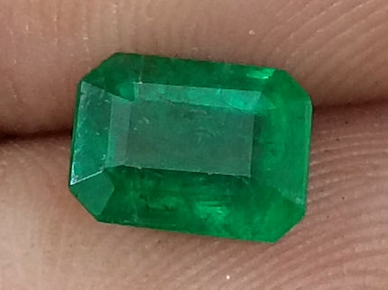 Zambian 1.65ct Deep Vivid Green Certified Natural Octagon Cut Loose Stone