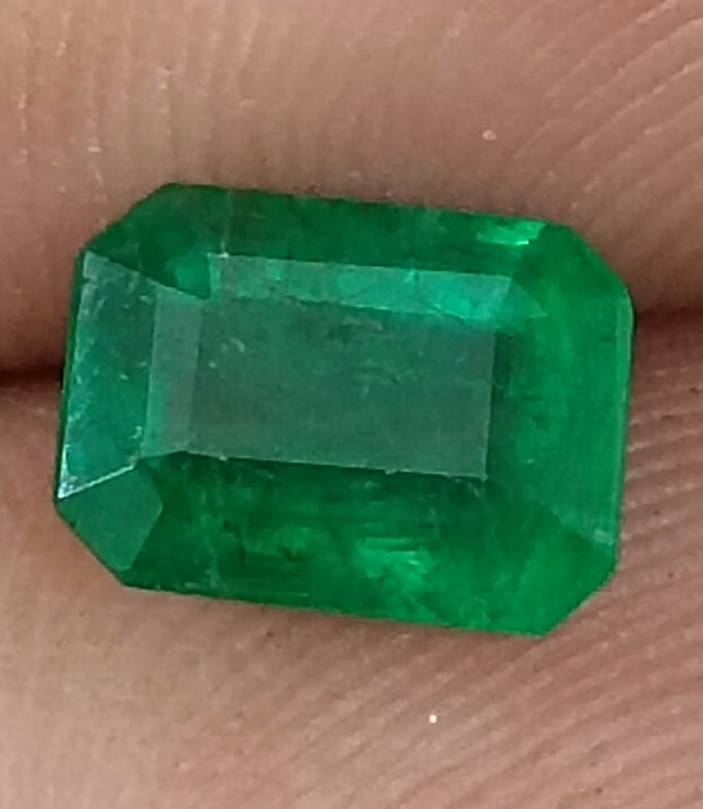 Zambian 1.65ct Deep Vivid Green Certified Natural Octagon Cut Loose Stone