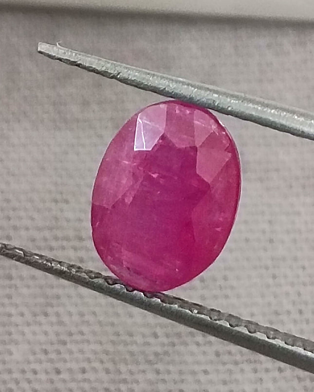 GSI Certified 1.34ct Mozambique Ruby, Natural Untreated Ruby