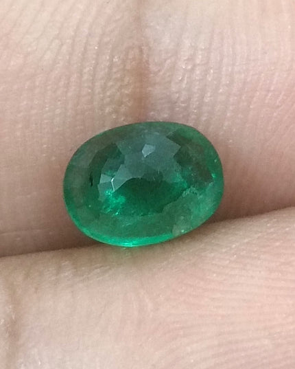 GSI USA Certified 1.33ct Deep Green Zambian Emerald Minor Oiled Loose Gemstone
