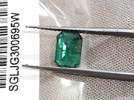 Natural Emerald 1.04ct SGL Certified Zambian Deep Green Minor Oiled Octagon Cut Loose Gemstone