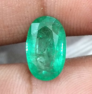 3.47ct Panjshir Emerald Natural GSI Certified Intense Green Oval Cut Loose Gemstone