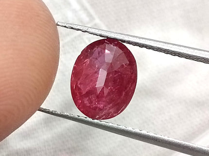 2.93ct Unheated Natural Ruby Mozambique SGL Certified Deep Rasberry Red Gemstone
