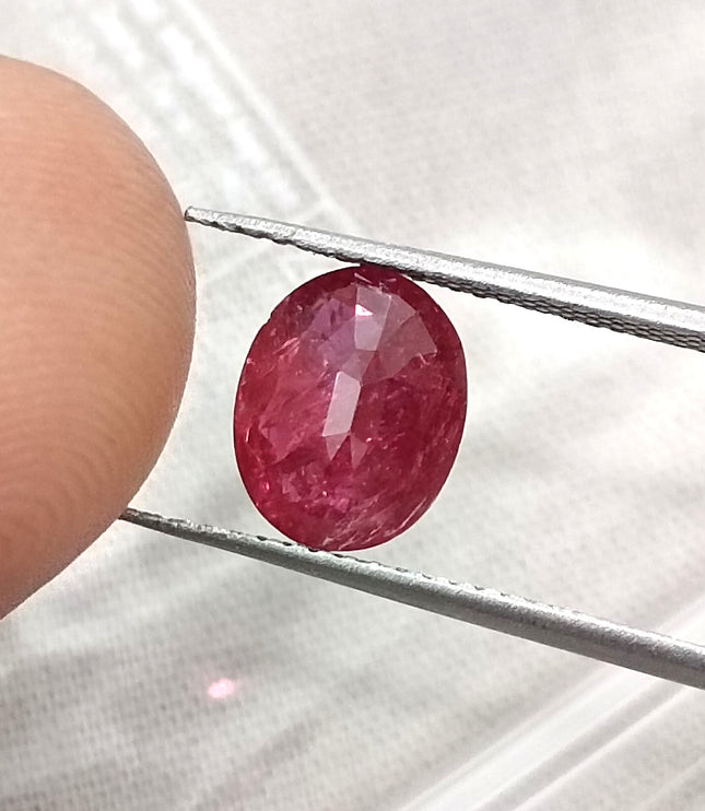 2.03ct Unheated Natural Ruby Mozambique SGL Certified Deep Rasberry Red Gemstone