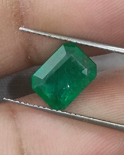 2.20ct GSI Certified Deep Velvet Green Zambian Emerald Minor Oiled Loose Gemstone