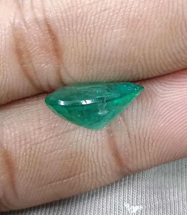 4.78ct Natural Colombian Emerald Medium Green Pear Cut Loose Gemstone