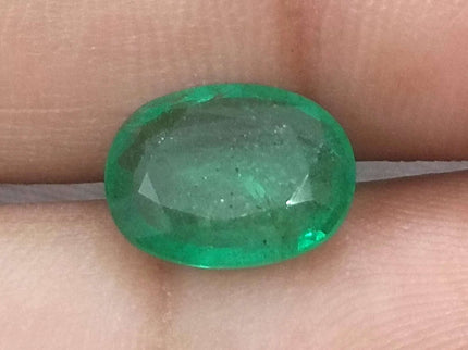 Zambian Emerald 2.34ct Certified Natural Vivid Green Oval Cut Loose Gemstone