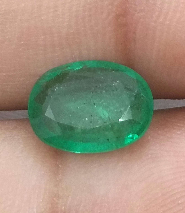 Zambian Emerald 2.34ct Certified Natural Vivid Green Oval Cut Loose Gemstone