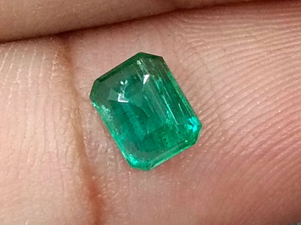 Natural Emerald 0.91ct Certified Zambian Origin Octagon cut Stone