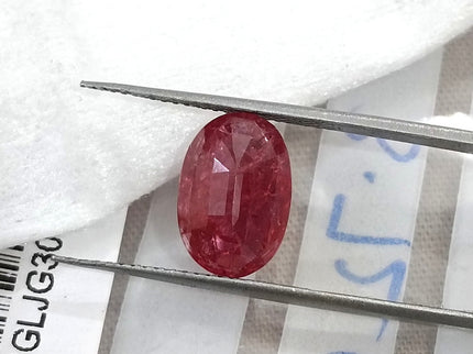 3.72ct Unheated Mozambique Ruby Natural SGL Certified Rasberry Red Oval Cut Loose Gemstone