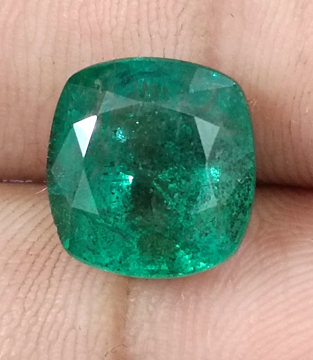 Zambian Emerald 5.50ct Natural Cushion Cut loose Gemstone