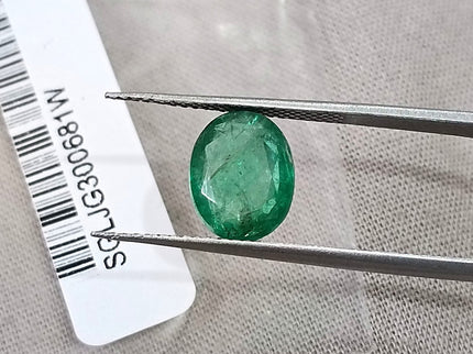 Emerald Natural Zambia 2.34ct SGL Certified Spring Green Color Oval Cut Loose Gemstone