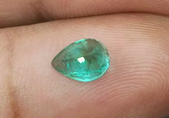 GSI Certified 1.04ct Medium Bluish Green Natural Zambian Emerald Minor Oiled Loose Gemstone