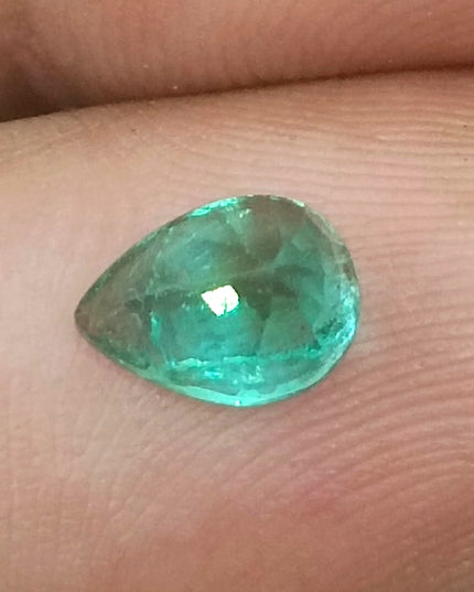 GSI Certified 1.04ct Medium Bluish Green Natural Zambian Emerald Minor Oiled Loose Gemstone