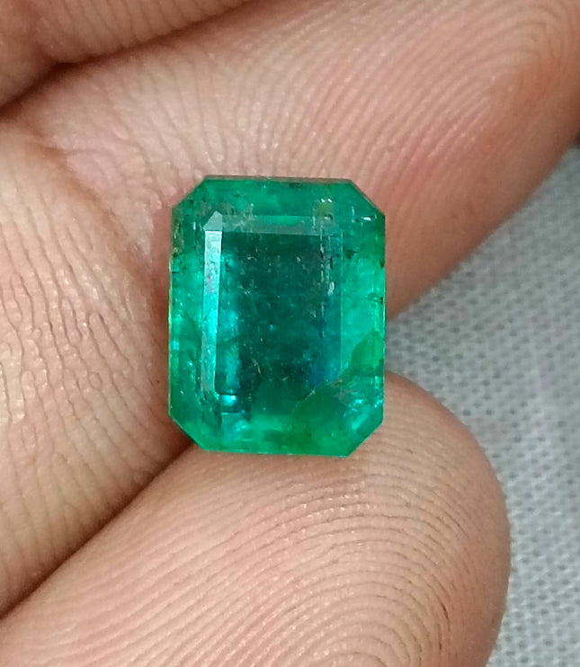 3.03ct Zambian Emerald, Certified Medium Green Octagon Cut Loose Gemstone