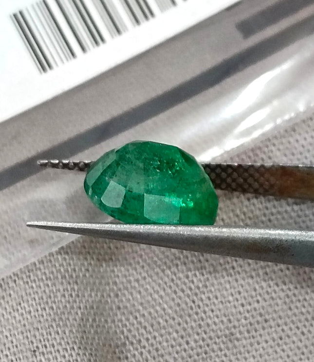 Zambian Emerald 2.76ct Certified Natural Deep Golden Green Oval Cut Loose Gemstone