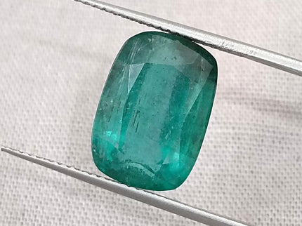 Natural Emerald 7.34ct Certified Deep Green Cushion Cut Natural Loose Stone
