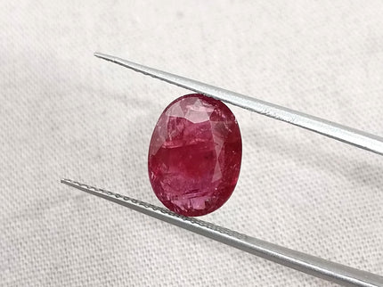 3.42ct Untreated Natural Mozambique Ruby Merlot Red Oval Cut Loose Stone