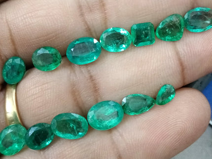 Zambian Emerald Parcel 15.33ct Natural mixed cut loose gemstones