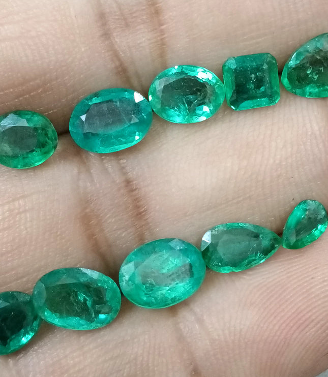 Zambian Emerald Parcel 15.33ct Natural mixed cut loose gemstones