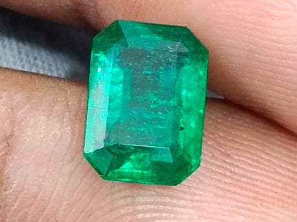 2.50ct High Quality Natural Emerald GSI Certified Vivid Deep Green Minor Oiled Gemstone