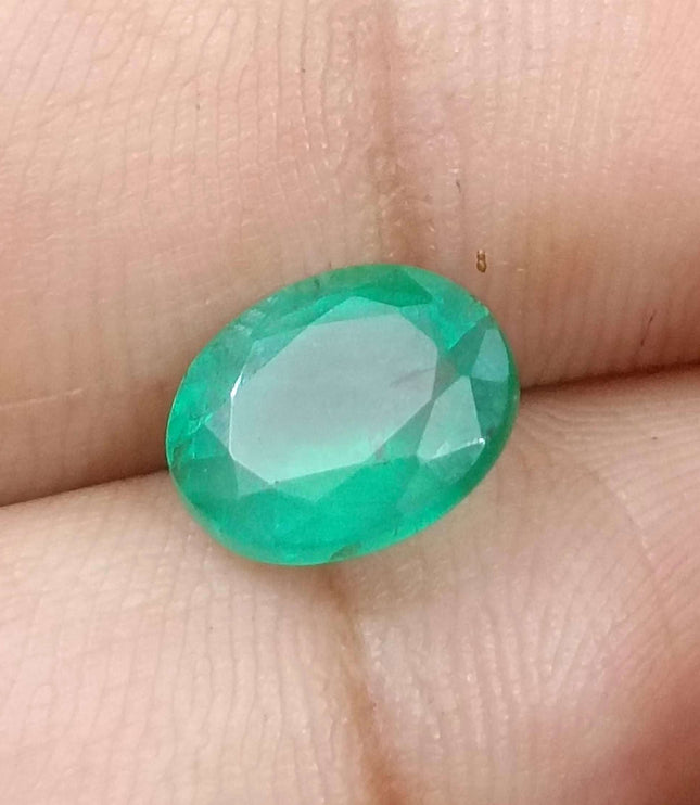 Certified 2.47ct Natural Zambian Emerald Stone.