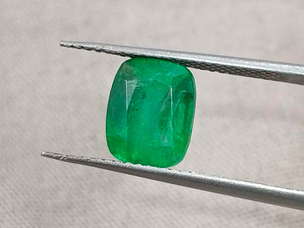 Panjshir Emerald 2.07ct Vivid Medium Deep Green Certified Natural Cushion Cut Loose Gemstone