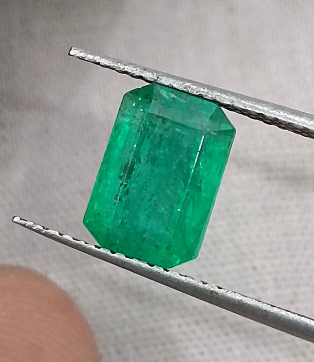 Panjshir Emerald 1.96ct Neon Green Emerald Cut Loose Stone