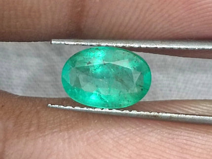 1.36ct Natural Emerald Medium Velvet Green Zambian Oval Cut Loose Gemstone