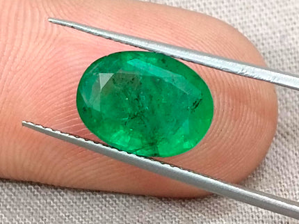 3.02ct Zambian Emerald, Alpine Green Oval Cut Certified Natural Loose Gemstone