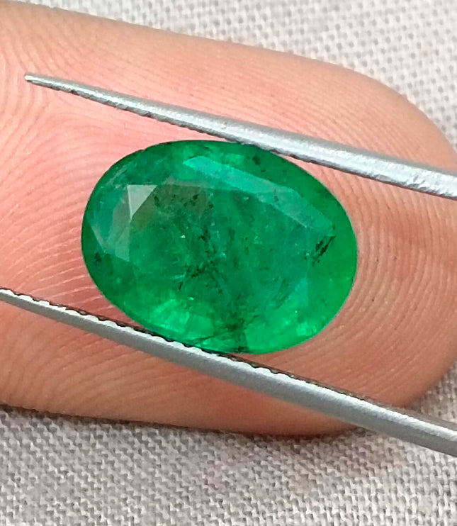 3.02ct Zambian Emerald, Alpine Green Oval Cut Certified Natural Loose Gemstone