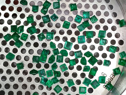 9.56ct Natural Panjshir Emerald Parcel Vivid Deep Green Princess Cut mm size Loose Gemstones