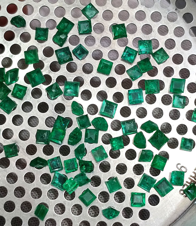 9.56ct Natural Panjshir Emerald Parcel Vivid Deep Green Princess Cut mm size Loose Gemstones