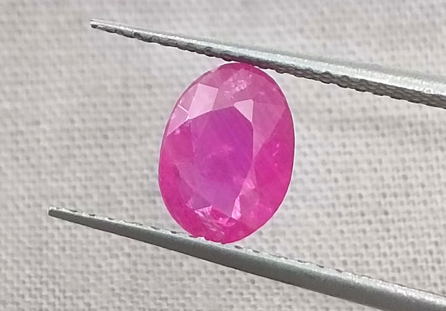 GSI Certified 1.36ct Mozambique Ruby, Natural Untreated Gemstone
