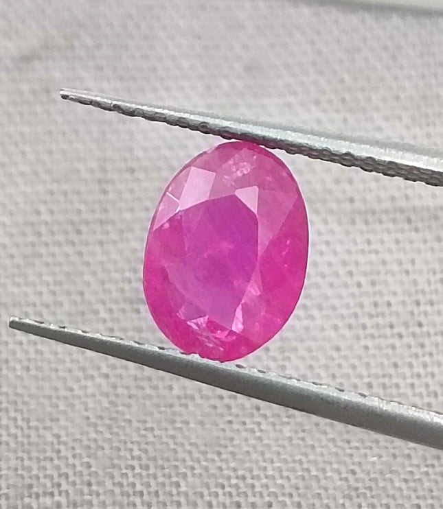 GSI Certified 1.36ct Mozambique Ruby, Natural Untreated Gemstone