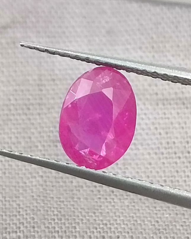 GSI Certified 1.36ct Mozambique Ruby, Natural Untreated Gemstone
