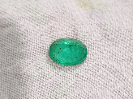GSI Certified 2.77ct Panjshir Emerald Natural Medium Light Green Oval Cut Gemstone