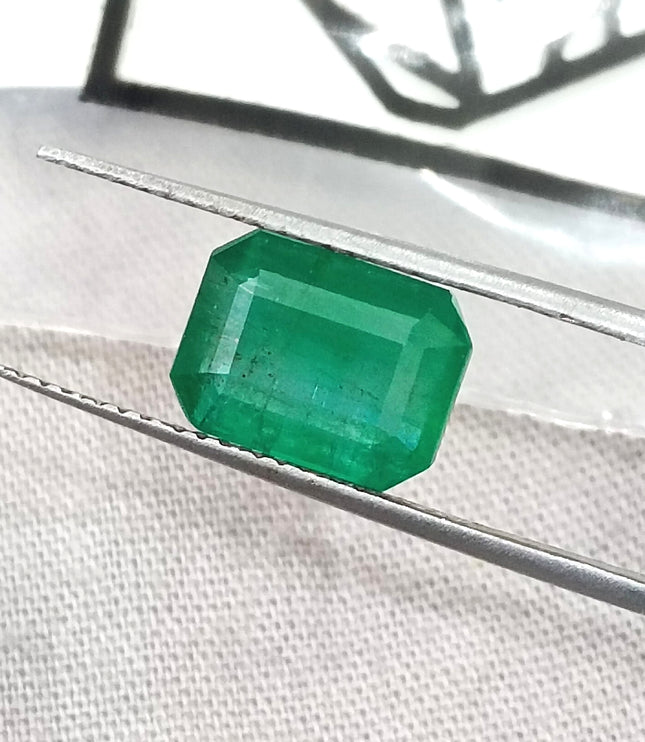 Natural Zambian Emerald 2.84ct Certified Natural Deep Green Octagon Cut Loose Stone