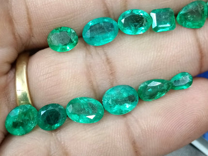 Zambian Emerald Parcel 15.33ct Natural mixed cut loose gemstones