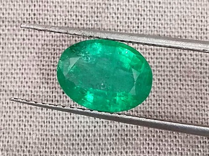 2.01ct Zambian Emerald, Certified Natural Medium Deep Green Oval Cut Loose Gemstone