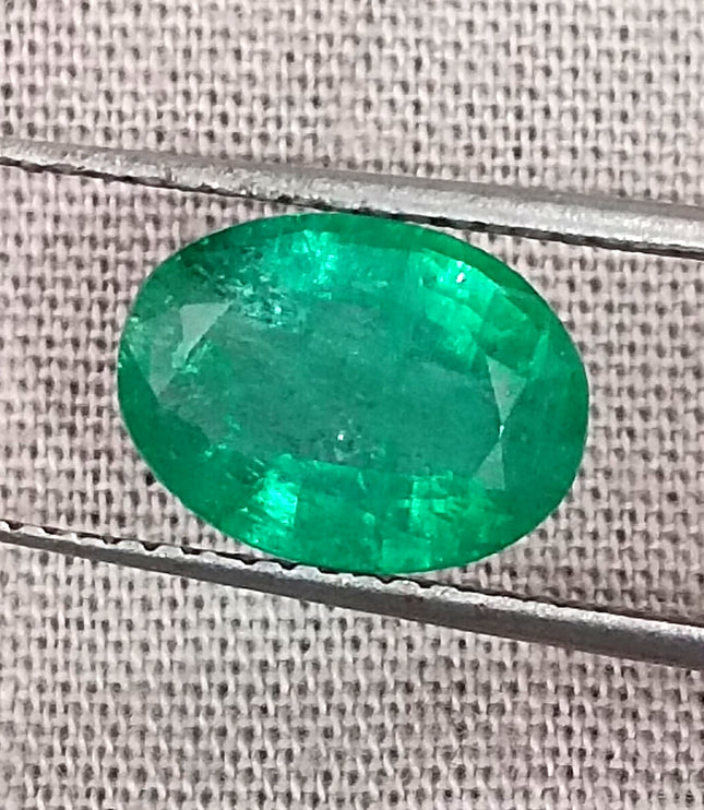 2.01ct Zambian Emerald, Certified Natural Medium Deep Green Oval Cut Loose Gemstone