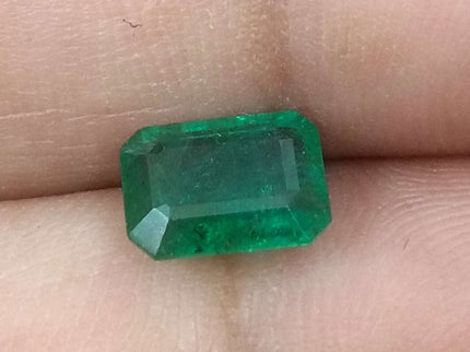 Certified 1.51ct Natural Zambian Emerald, Deep Green.