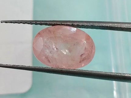 3.38ct Unheated Padparadscha Sapphire Natural GSI Certified Oval Orangy Pink Gemstone