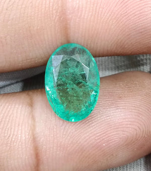 4.52ct Certified Natural Zambian Emerald Medium Green Oval Cut Loose Gemstone