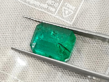 Zambian Emerald 3.32ct Medium Deep Green Certified Octagon Cut Natural Gemstone