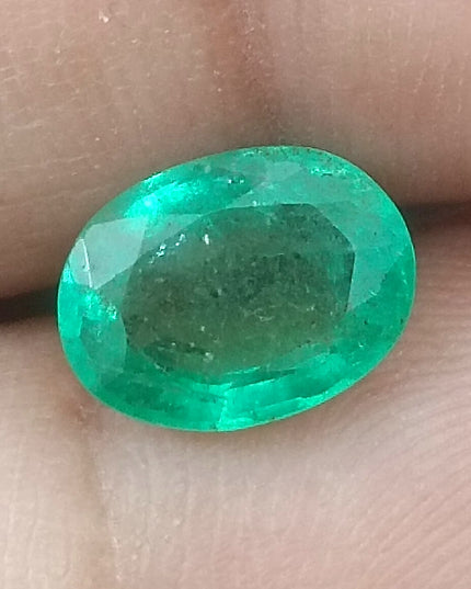 1.97ct Medium Light Green Natural Zambian Emerald Minor Oiled Loose Gemstone