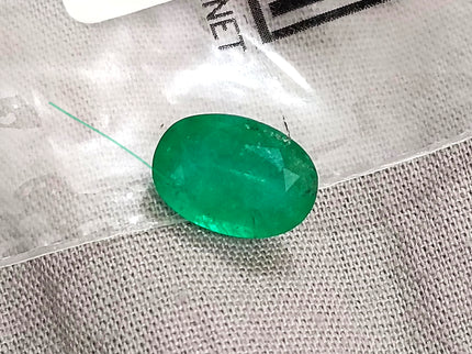 2.48ct Certified Zambian Emerald Natural Medium Deep Velvet Green Oval Cut Loose Gemstone