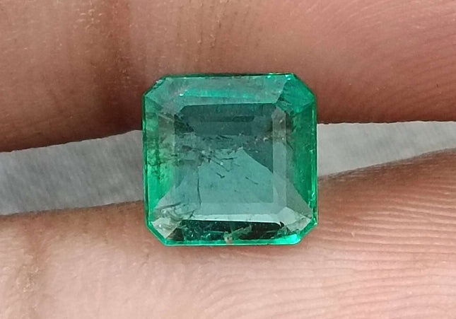 1.38ct Natural Zambian Emerald GSI Certified Minor Oiled Loose Gemstone