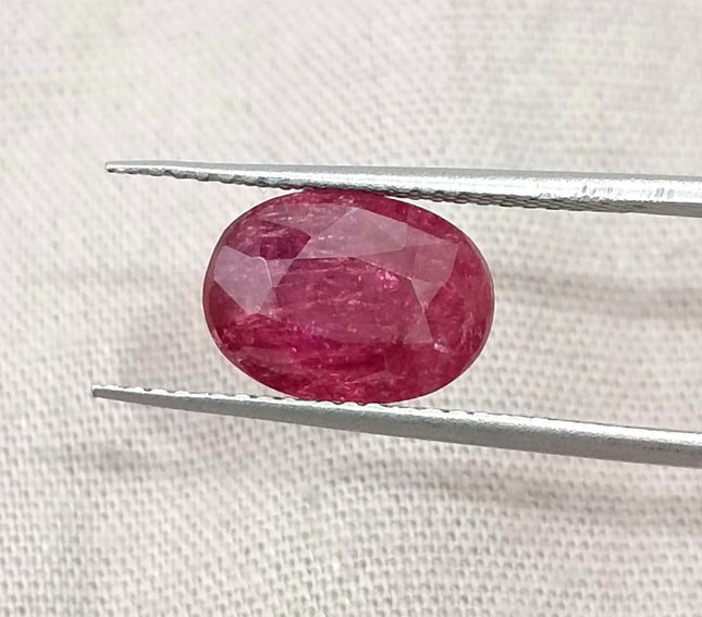 3.20ct Unheated Mozambique Natural Ruby Orchid Red SGL Certified Oval Stone