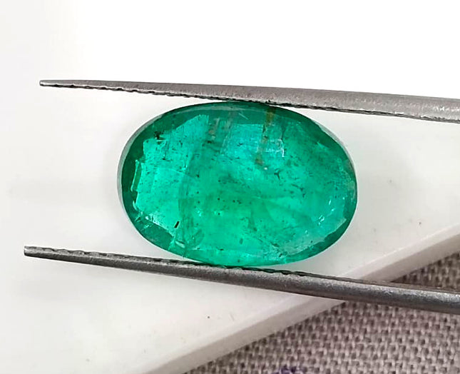 Swat Emerald 3.60ct Vivid Deep Green Natural Oval Cut Loose Gemstone